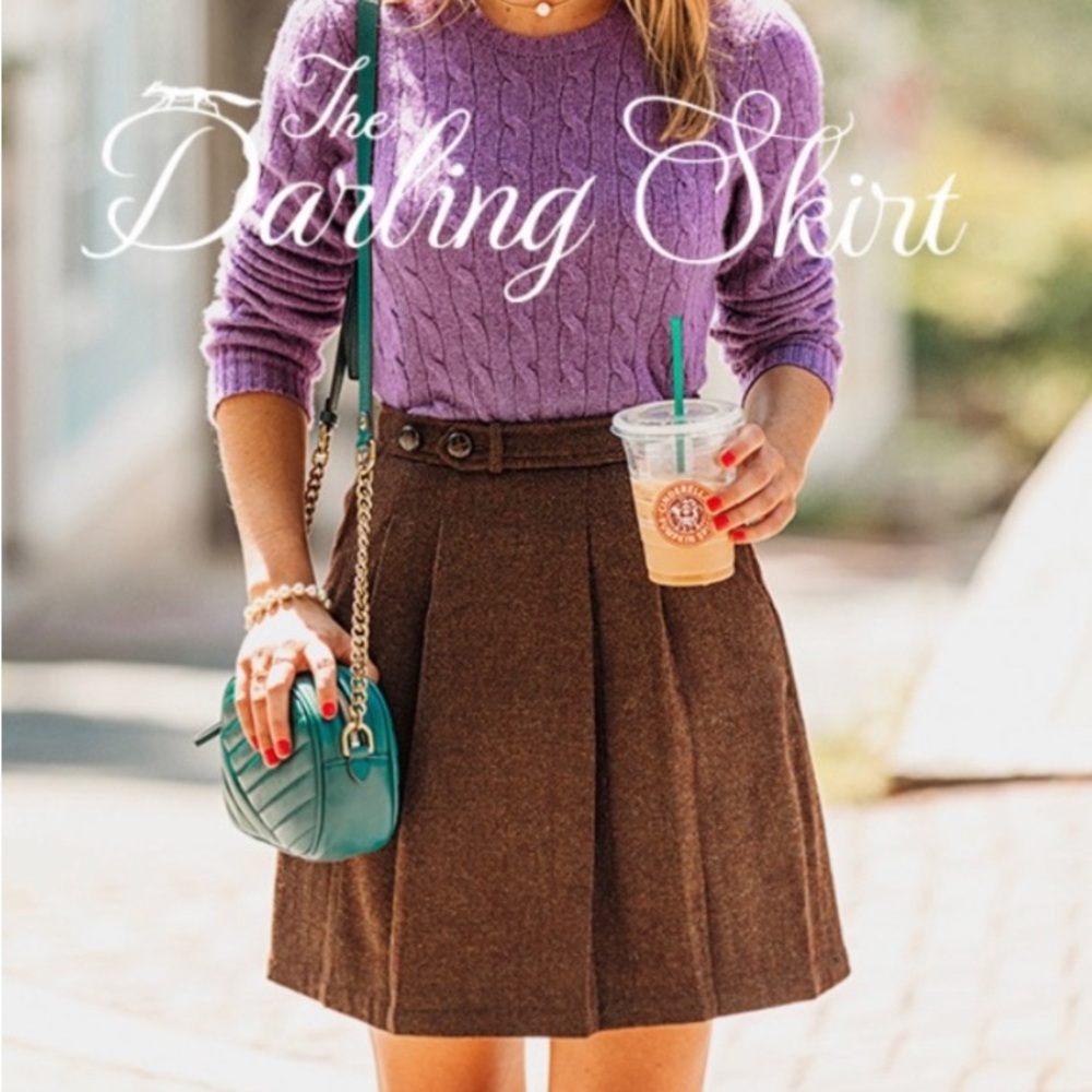 Kiel James Patrick Brown Pleated Darling Skirt